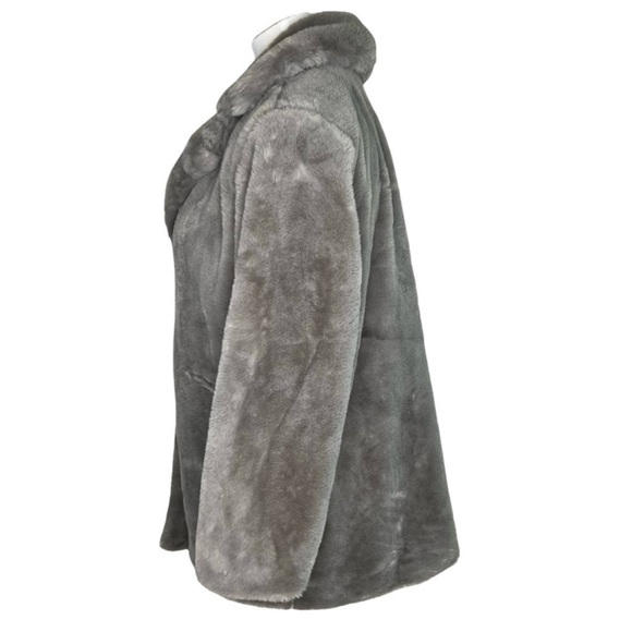 Blank NYC Faux Fur Coat Size Small Gray Glamorous Mob Wife Winter Fashion - Picture 5 of 9